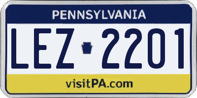 PA license plate LEZ2201