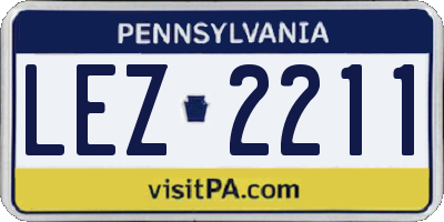 PA license plate LEZ2211