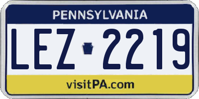 PA license plate LEZ2219