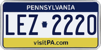 PA license plate LEZ2220