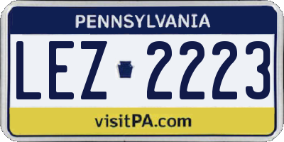 PA license plate LEZ2223
