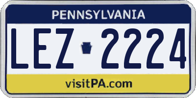 PA license plate LEZ2224