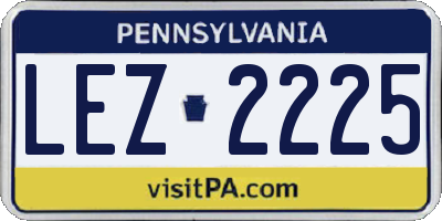 PA license plate LEZ2225