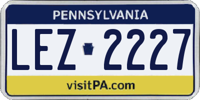 PA license plate LEZ2227