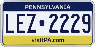 PA license plate LEZ2229