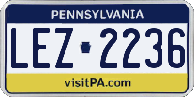 PA license plate LEZ2236