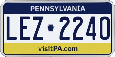 PA license plate LEZ2240