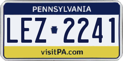 PA license plate LEZ2241