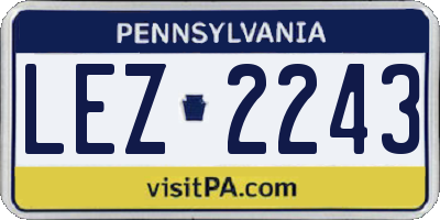 PA license plate LEZ2243