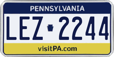 PA license plate LEZ2244