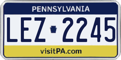 PA license plate LEZ2245