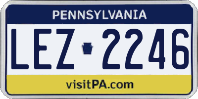 PA license plate LEZ2246