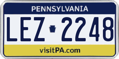 PA license plate LEZ2248