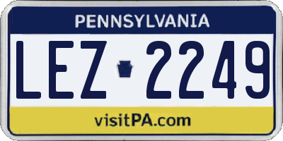 PA license plate LEZ2249