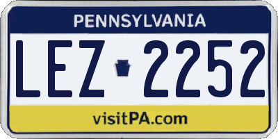 PA license plate LEZ2252