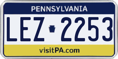 PA license plate LEZ2253