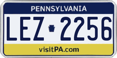 PA license plate LEZ2256