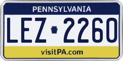 PA license plate LEZ2260