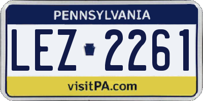 PA license plate LEZ2261