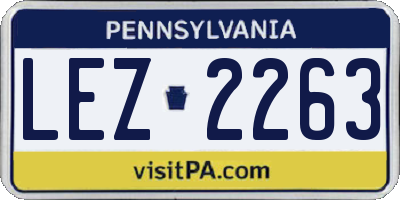 PA license plate LEZ2263