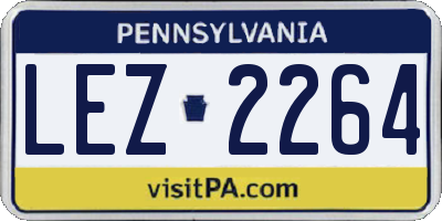 PA license plate LEZ2264