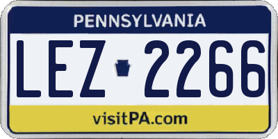 PA license plate LEZ2266