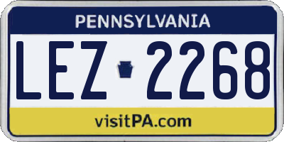 PA license plate LEZ2268