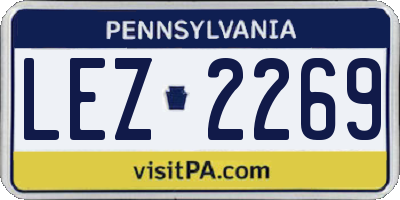 PA license plate LEZ2269