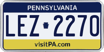 PA license plate LEZ2270