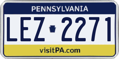 PA license plate LEZ2271