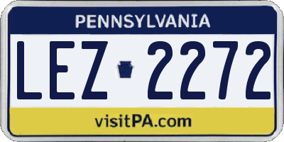 PA license plate LEZ2272