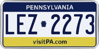 PA license plate LEZ2273