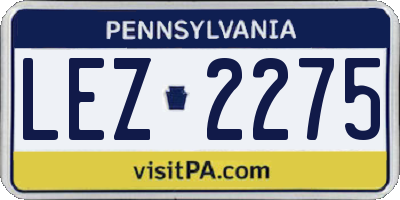 PA license plate LEZ2275