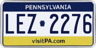 PA license plate LEZ2276
