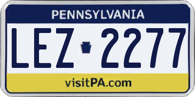 PA license plate LEZ2277