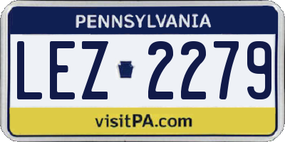 PA license plate LEZ2279