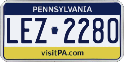 PA license plate LEZ2280