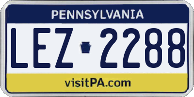 PA license plate LEZ2288