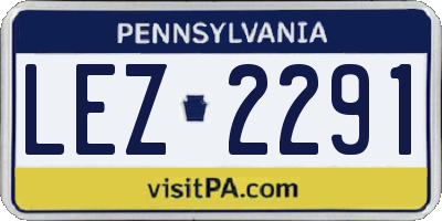 PA license plate LEZ2291