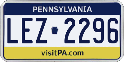 PA license plate LEZ2296