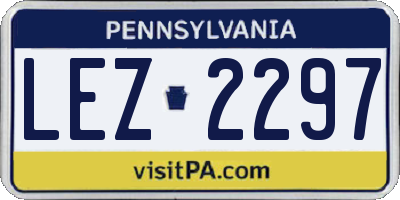 PA license plate LEZ2297