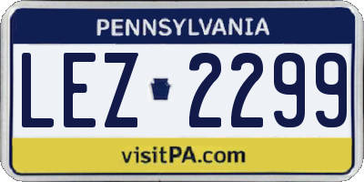 PA license plate LEZ2299