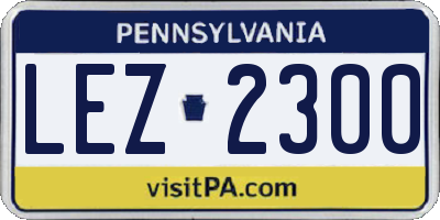 PA license plate LEZ2300