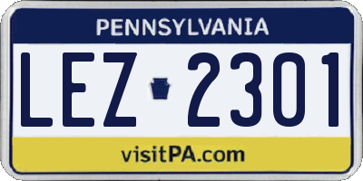 PA license plate LEZ2301