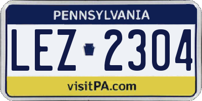 PA license plate LEZ2304