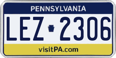 PA license plate LEZ2306