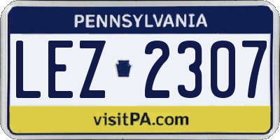 PA license plate LEZ2307