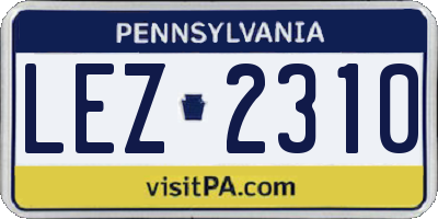 PA license plate LEZ2310