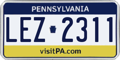 PA license plate LEZ2311