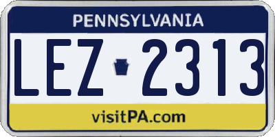 PA license plate LEZ2313